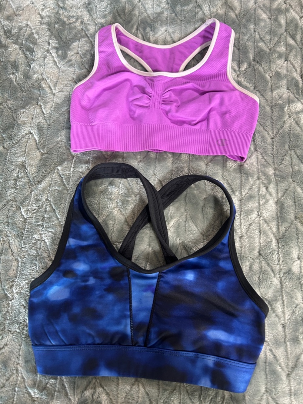 Champion Women's Sports Bra Duo - Purple & Blue with Black